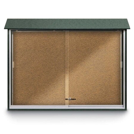 United Visual Products Outdoor Enclosed Combo Board, 72"x36", Satin Frame/Burg & Medium Grey UVCB7236OD-BURGUN-MEDGRY